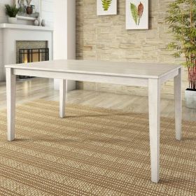 Farmhouse 36 x 60 inch Rectangular Dining Table in Antique White Wood Finish