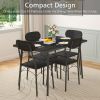 Modern 5-Piece Dining Set with Black Wood-Top Table and 4 Chairs